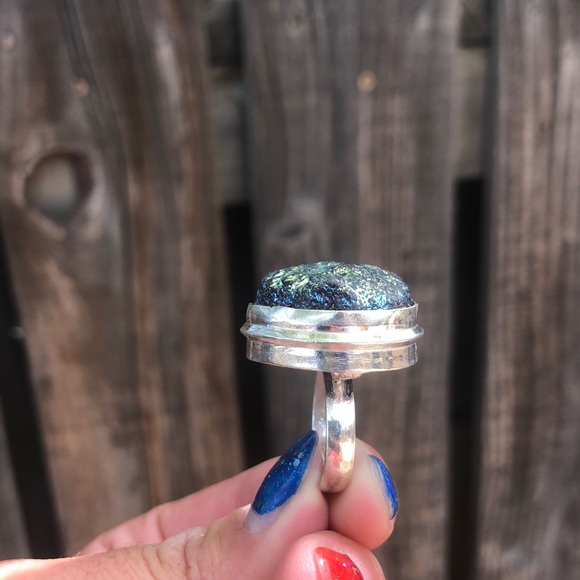 Sterling Silver 925 Handmade Rainbow Druzy Quartz Gemstone Ring Size 7 - Picture 4 of 7